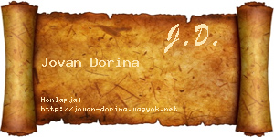 Jovan Dorina névjegykártya